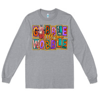 Heather Grey gobble till you wobble Long Sleeve Tee - FaDigitalArtStudio