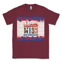 Burgundy 4th of july little miss America Classic Tee - HRA Design Shop