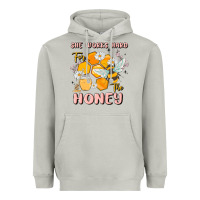 Moon Dust she works hard for the honey Heavyweight Hoodie - MaliasSmallBusiness