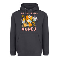 She Works Hard For The Honey Heavyweight Hoodie | Teevron