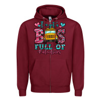 Burgundy i've got a bus full of valentines school bus Zipper Hoodie - Jasminsmagicworld