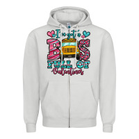 Dove Grey i've got a bus full of valentines school bus Zipper Hoodie - Jasminsmagicworld