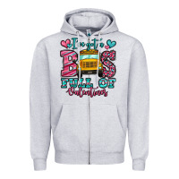 Heather Grey i've got a bus full of valentines school bus Zipper Hoodie - Jasminsmagicworld