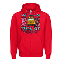 Red i've got a bus full of valentines school bus Zipper Hoodie - Jasminsmagicworld