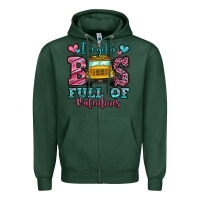 Sports Green i've got a bus full of valentines school bus Zipper Hoodie - Jasminsmagicworld