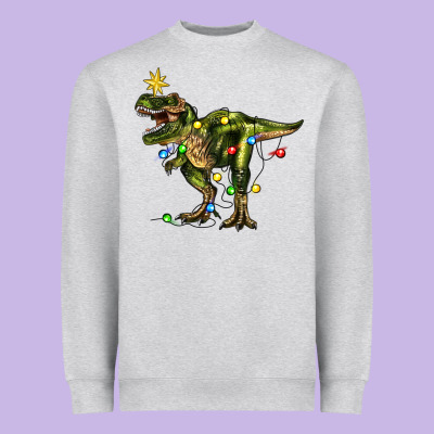 Tree Rex Christmas Heavyweight Sweatshirt Designed By Zillion Design Studio