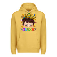 Antique Gold LGBTQ+ Queer Portrait With Crown And Rainbow Premium Hoodie - BundleAndBundleShop