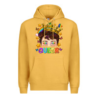 Mustard LGBTQ+ Queer Portrait With Crown And Rainbow Premium Hoodie - BundleAndBundleShop