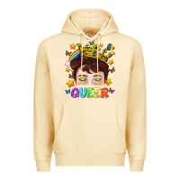 Pina Colada LGBTQ+ Queer Portrait With Crown And Rainbow Premium Hoodie - BundleAndBundleShop
