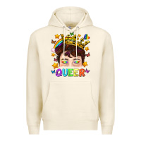 Tofu LGBTQ+ Queer Portrait With Crown And Rainbow Premium Hoodie - BundleAndBundleShop