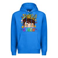 True Royal LGBTQ+ Queer Portrait With Crown And Rainbow Premium Hoodie - BundleAndBundleShop