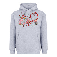 Heather Grey valentine's day stethoscope Heavyweight Hoodie - MaliasSmallBusiness