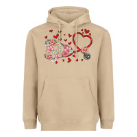 Mushroom valentine's day stethoscope Heavyweight Hoodie - MaliasSmallBusiness