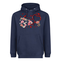 Navy valentine's day stethoscope Heavyweight Hoodie - MaliasSmallBusiness