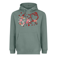 Sage valentine's day stethoscope Heavyweight Hoodie - MaliasSmallBusiness