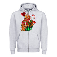 Heather Grey christmas cupcake Zipper Hoodie - AdoDesignShop