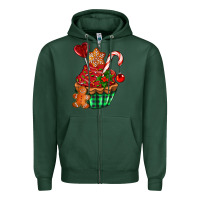 Sports Green christmas cupcake Zipper Hoodie - AdoDesignShop