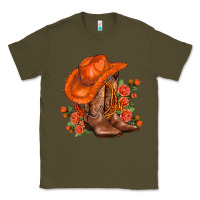 Army Green orange  cowgirl  and roses Classic Tee - AdoDesignShop