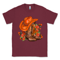 Burgundy orange  cowgirl  and roses Classic Tee - AdoDesignShop