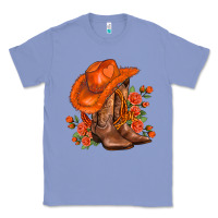 Colony Blue orange  cowgirl  and roses Classic Tee - AdoDesignShop