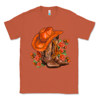 Copper orange  cowgirl  and roses Classic Tee - AdoDesignShop