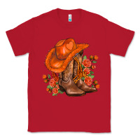 Red orange  cowgirl  and roses Classic Tee - AdoDesignShop