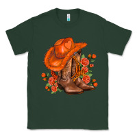 Sports Green orange  cowgirl  and roses Classic Tee - AdoDesignShop