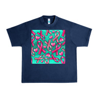 Navy Cancer Ribbon with Heart Urban Heavy Tee - texasbilliewilder