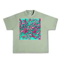 Oil Green Cancer Ribbon with Heart Urban Heavy Tee - texasbilliewilder
