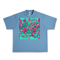 Pebble Blue Cancer Ribbon with Heart Urban Heavy Tee - texasbilliewilder
