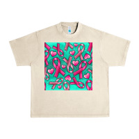 Sandshell Cancer Ribbon with Heart Urban Heavy Tee - texasbilliewilder