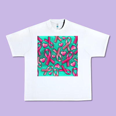 Cancer Ribbon With Heart Urban Heavy Tee Designed By Texasbilliewilder
