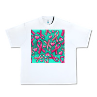 White Cancer Ribbon with Heart Urban Heavy Tee - texasbilliewilder