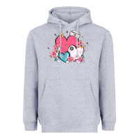 Heather Grey nurse hearts Heavyweight Hoodie - MaliasSmallBusiness