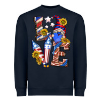 Navy love 4th of july with gnome Heavyweight Sweatshirt - texasbilliewilder