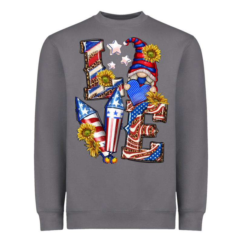 Love 4th Of July With Gnome Heavyweight Sweatshirt by texasbilliewilder | Teevron