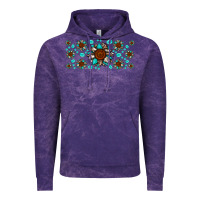 Cloud Purple cowhide leopard sunflower gemstone Vintage Hoodie - JahusDesignShop