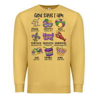 Antique Gold god says i am mardi gras Premium Sweatshirt - MaliasSmallBusiness