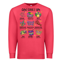 Cardinal god says i am mardi gras Premium Sweatshirt - MaliasSmallBusiness