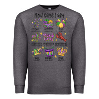 Charcoal Heather god says i am mardi gras Premium Sweatshirt - MaliasSmallBusiness