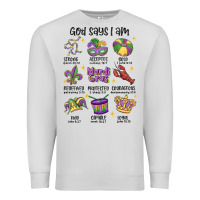 Dove Grey god says i am mardi gras Premium Sweatshirt - MaliasSmallBusiness