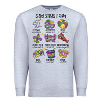 Heather Grey god says i am mardi gras Premium Sweatshirt - MaliasSmallBusiness