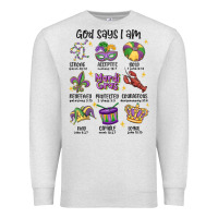 Oatmeal Heather god says i am mardi gras Premium Sweatshirt - MaliasSmallBusiness
