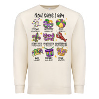 Sandshell god says i am mardi gras Premium Sweatshirt - MaliasSmallBusiness
