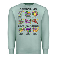 Seafoam god says i am mardi gras Premium Sweatshirt - MaliasSmallBusiness
