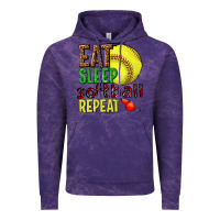 Cloud Purple eat sleep softball repeat Vintage Hoodie - texasbilliewilder
