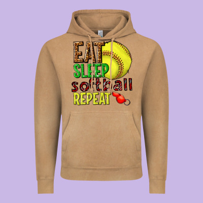 Eat Sleep Softball Repeat Vintage Hoodie Designed By Texasbilliewilder