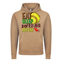 Vintage Coffee eat sleep softball repeat Vintage Hoodie - texasbilliewilder