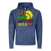 Vintage Denim eat sleep softball repeat Vintage Hoodie - texasbilliewilder