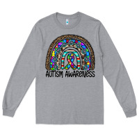 Heather Grey autism awareness Long Sleeve Tee - CowhideDigitalArt